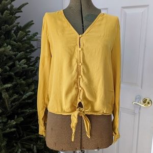 C&C California Yellow Tie Front Shirt